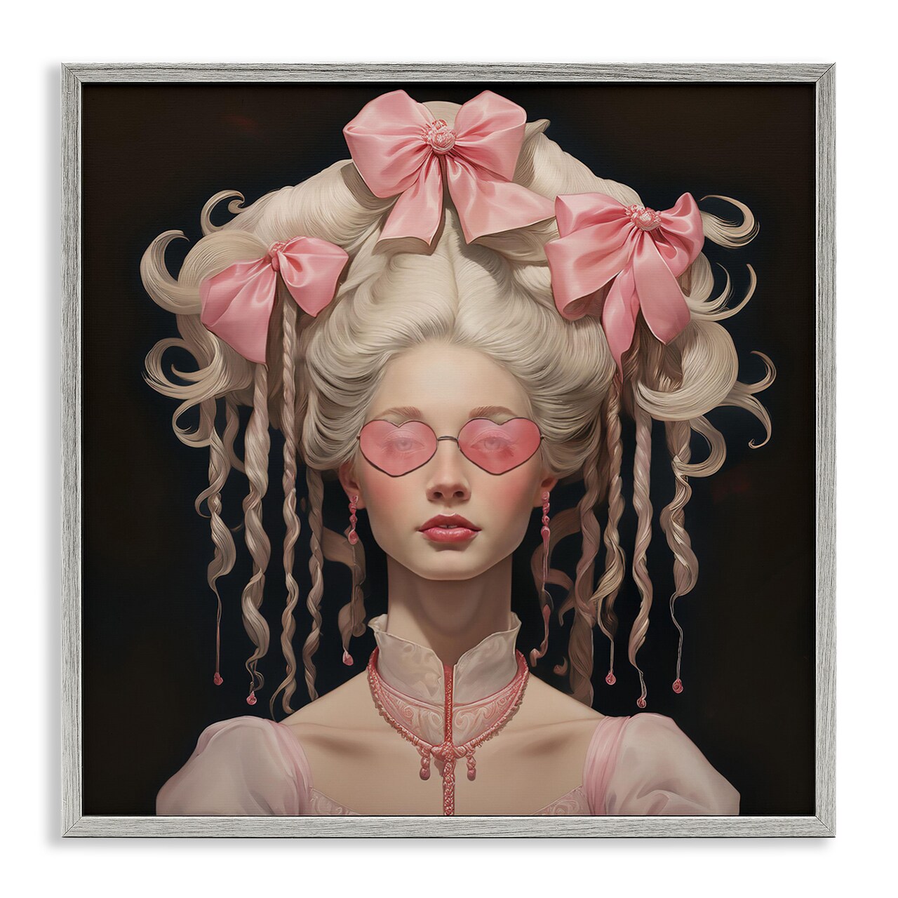 Stupell Industries Rococo Woman Opulent Ribbons Framed Giclee, design by Grotto Studios